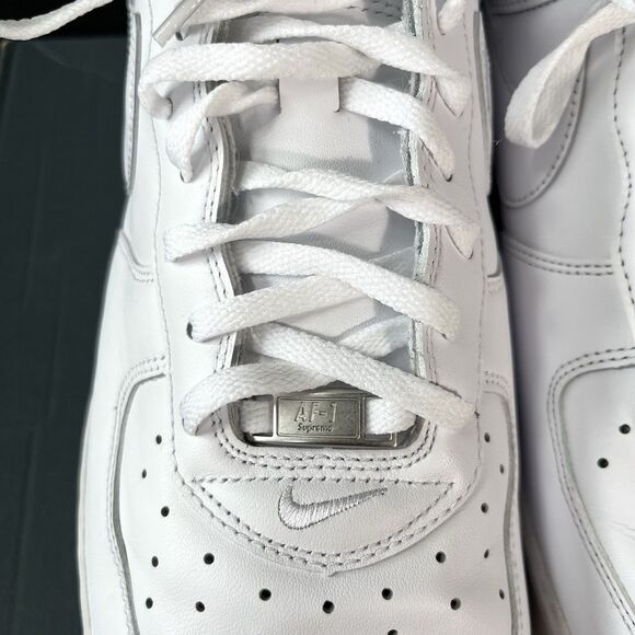 Nike Air Force 1 x Supreme Low Box Logo White CU9225-100 Men's Size 13 - Picture 6 of 12